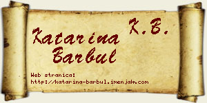 Katarina Barbul vizit kartica